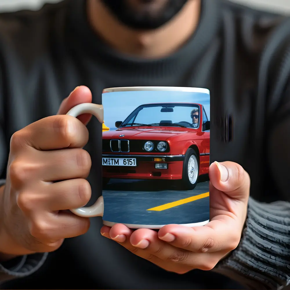 BMW E30 Cabriolet Red Open Road Drive – Mugs