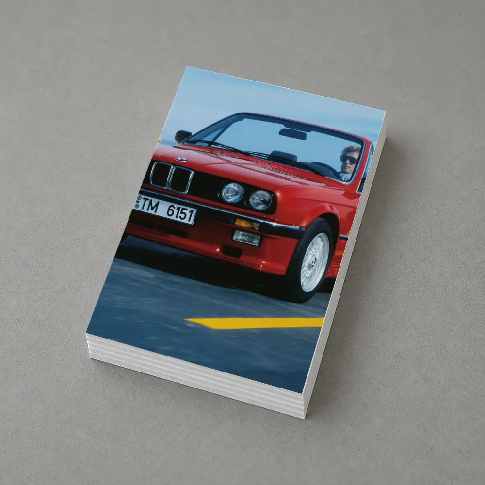 BMW E30 Cabriolet Red Open Road Drive – Postcards