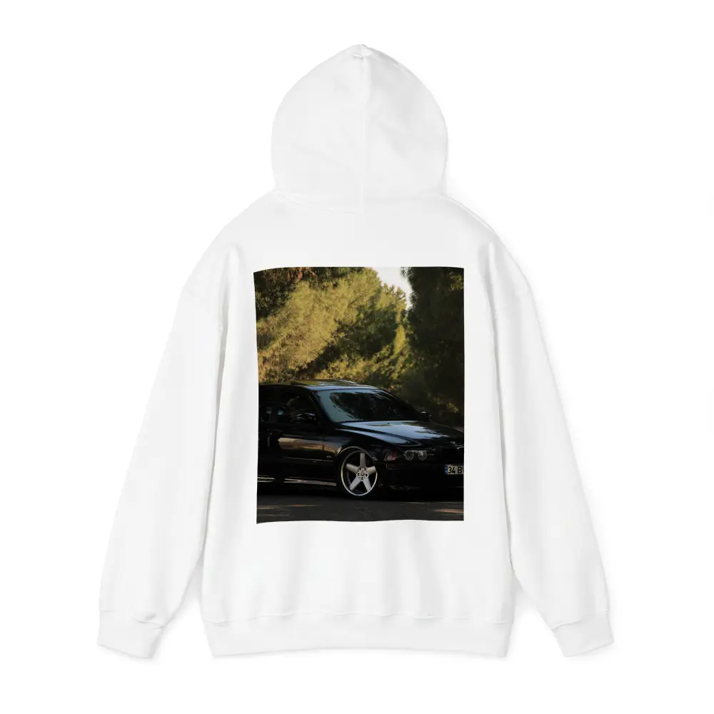 BMW M5 E39 Black Sedan Tree Background – Hoodies
