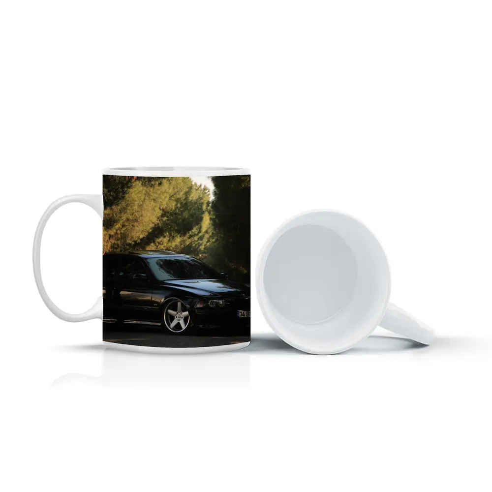 BMW M5 E39 Black Sedan Tree Background – Mugs