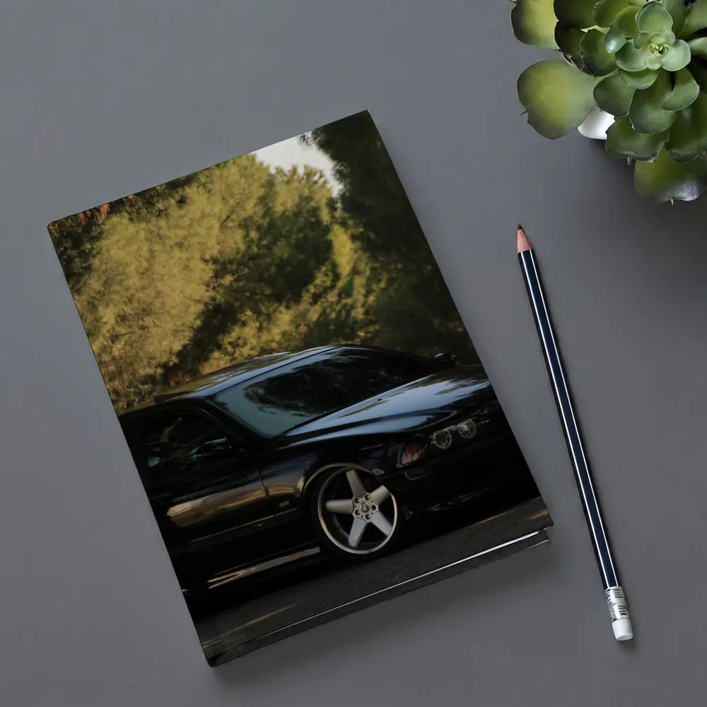 BMW M5 E39 Black Sedan Tree Background – Notebooks
