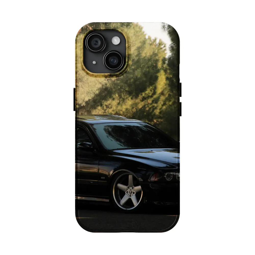 BMW M5 E39 Black Sedan Tree Background – Cases