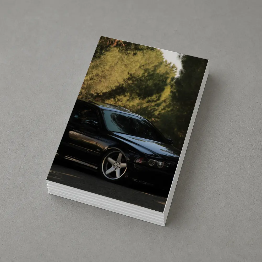 BMW M5 E39 Black Sedan Tree Background – Postcards