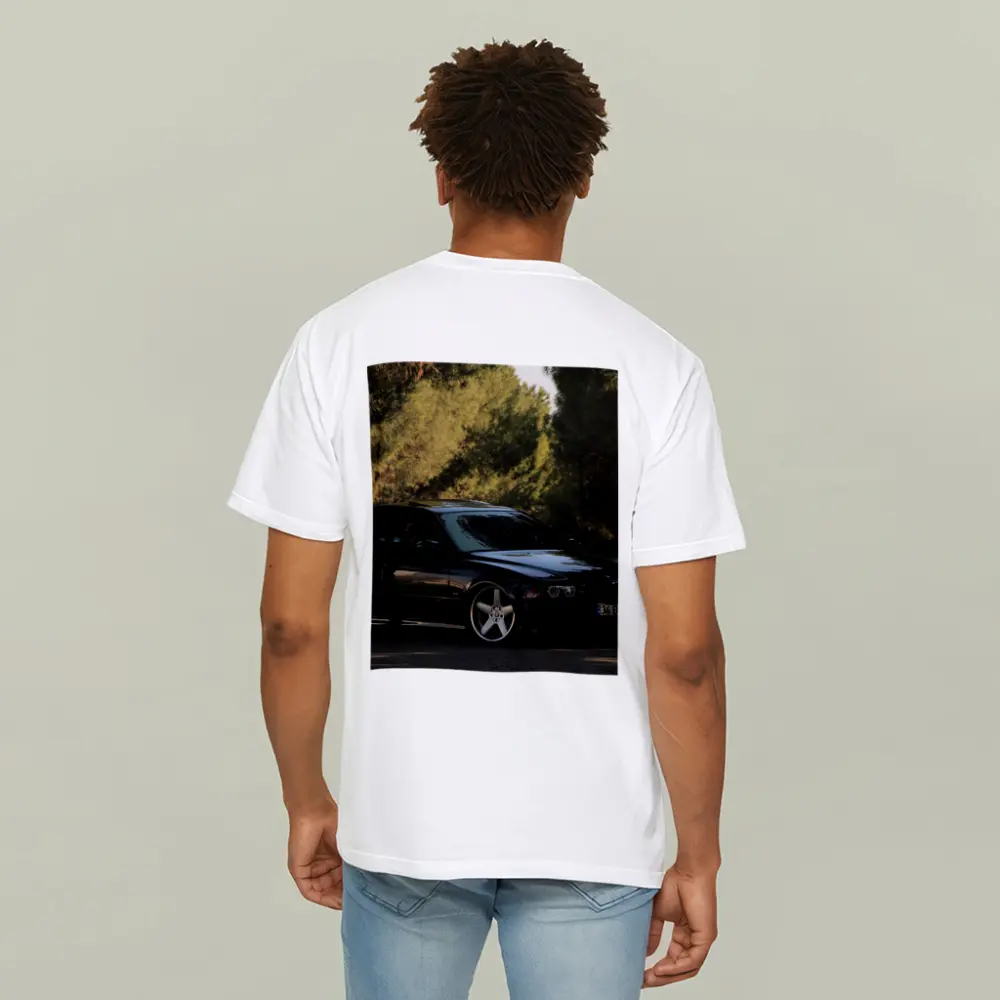 BMW M5 E39 Black Sedan Tree Background – T-Shirts