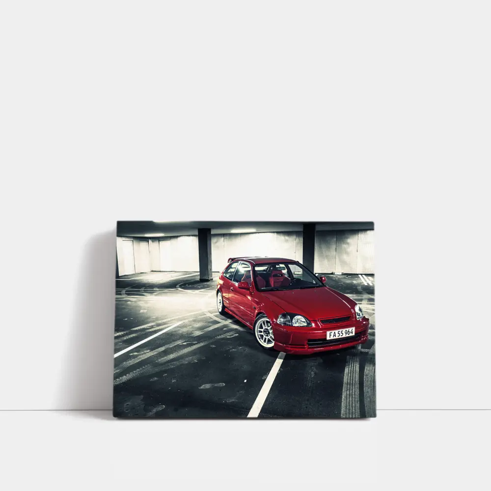 Honda Civic Red JDM Parking Garage – Wall Art