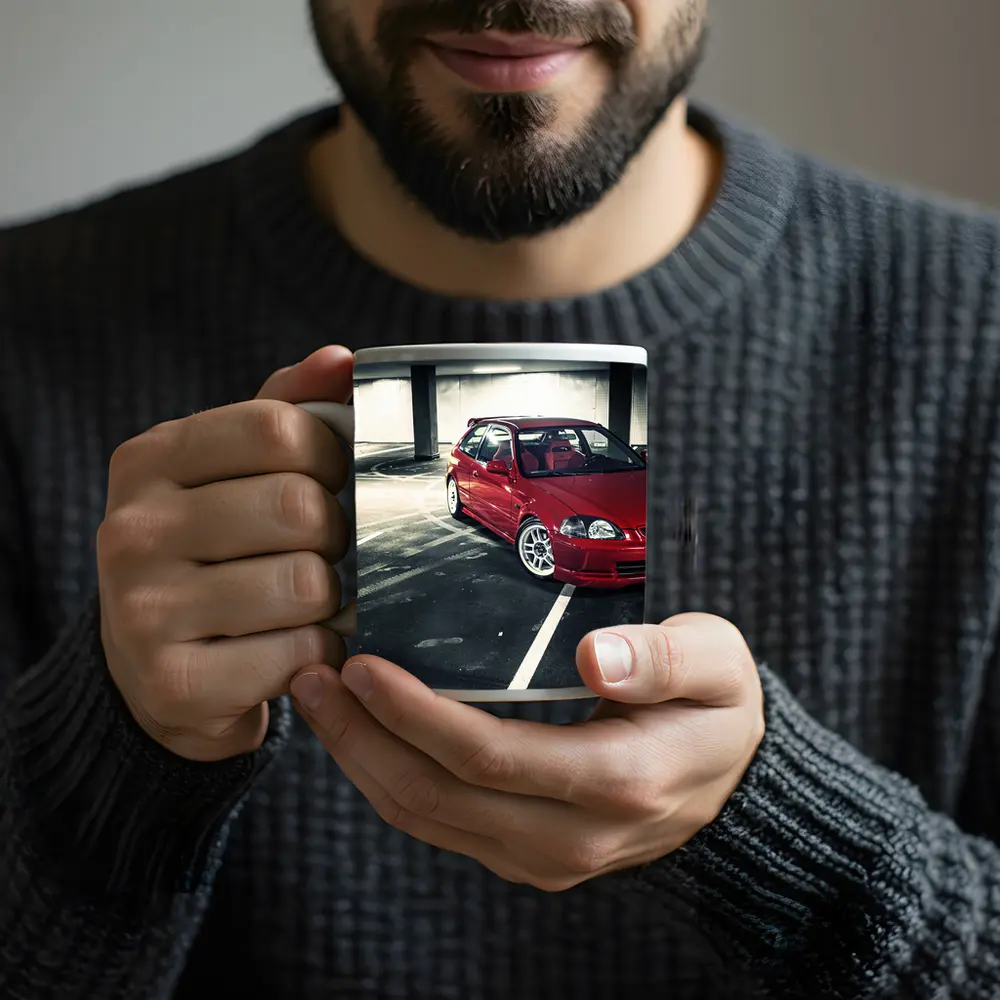 Honda Civic Red JDM Parking Garage – Mugs