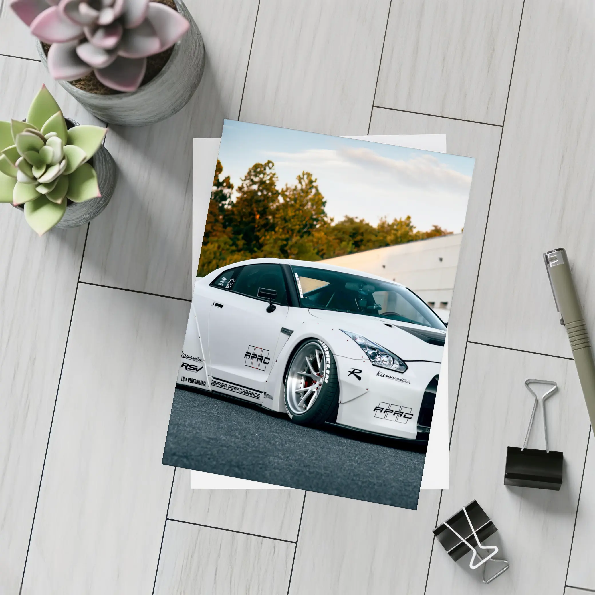 Nissan Skyline GT-R White Wide Body Kit – Postcards