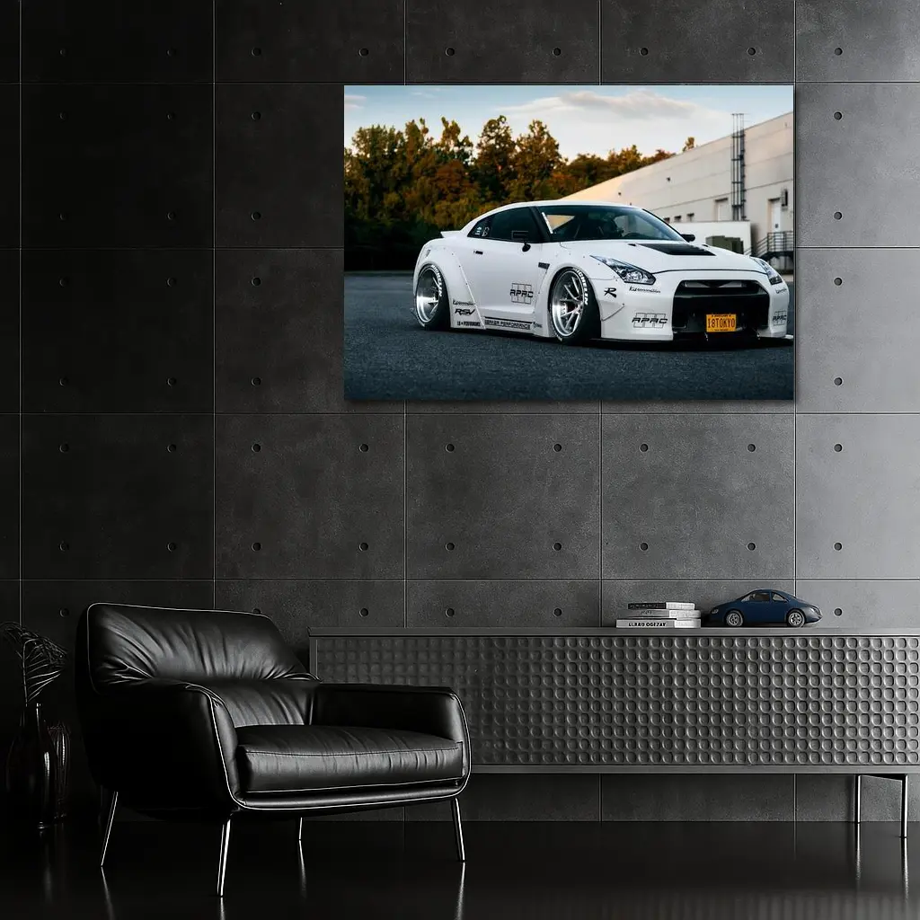 Nissan Skyline GT-R White Wide Body Kit – Wall Art