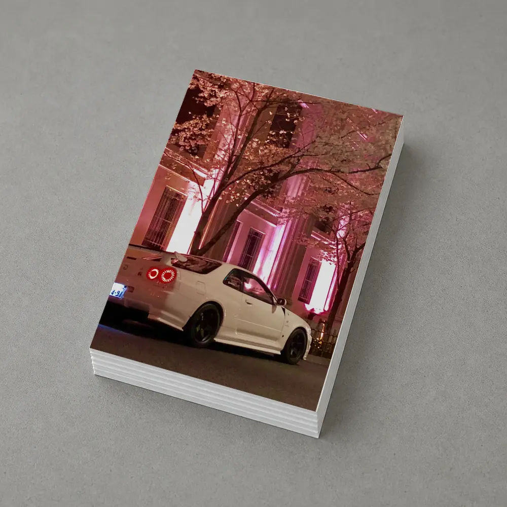 Nissan Skyline GT-R Cherry Blossom Night Street – Postcards