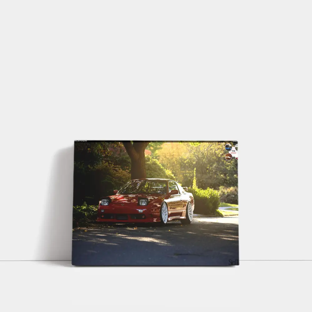 Nissan 240SX Red Stance Street Scene – Wall Art