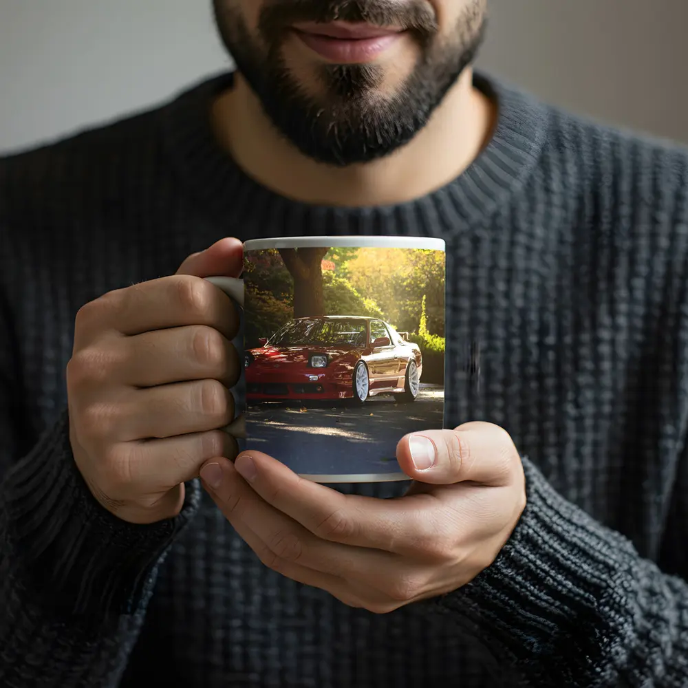 Nissan 240SX Red Stance Street Scene – Mugs