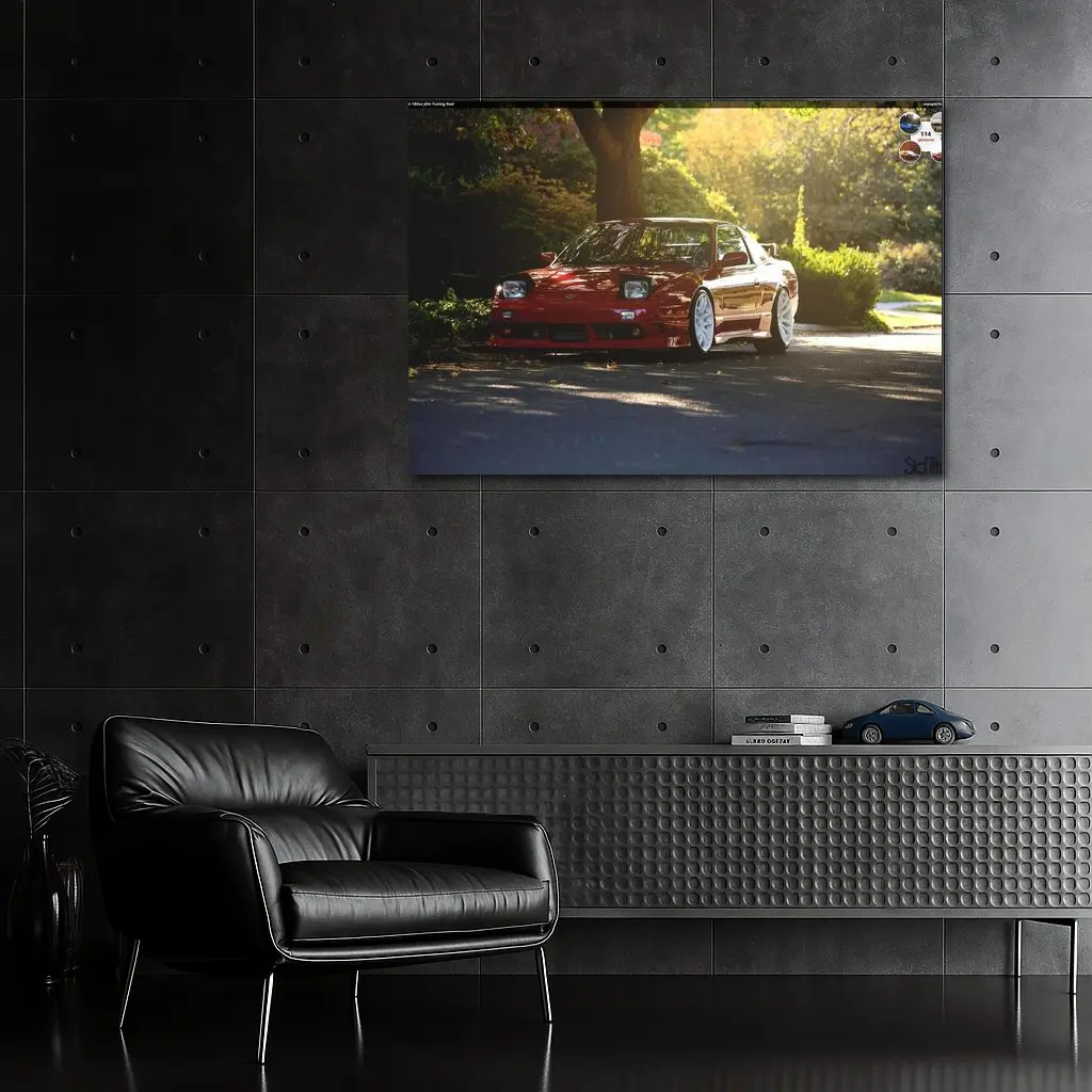 Nissan 240SX Red Stance Street Scene – Wall Art
