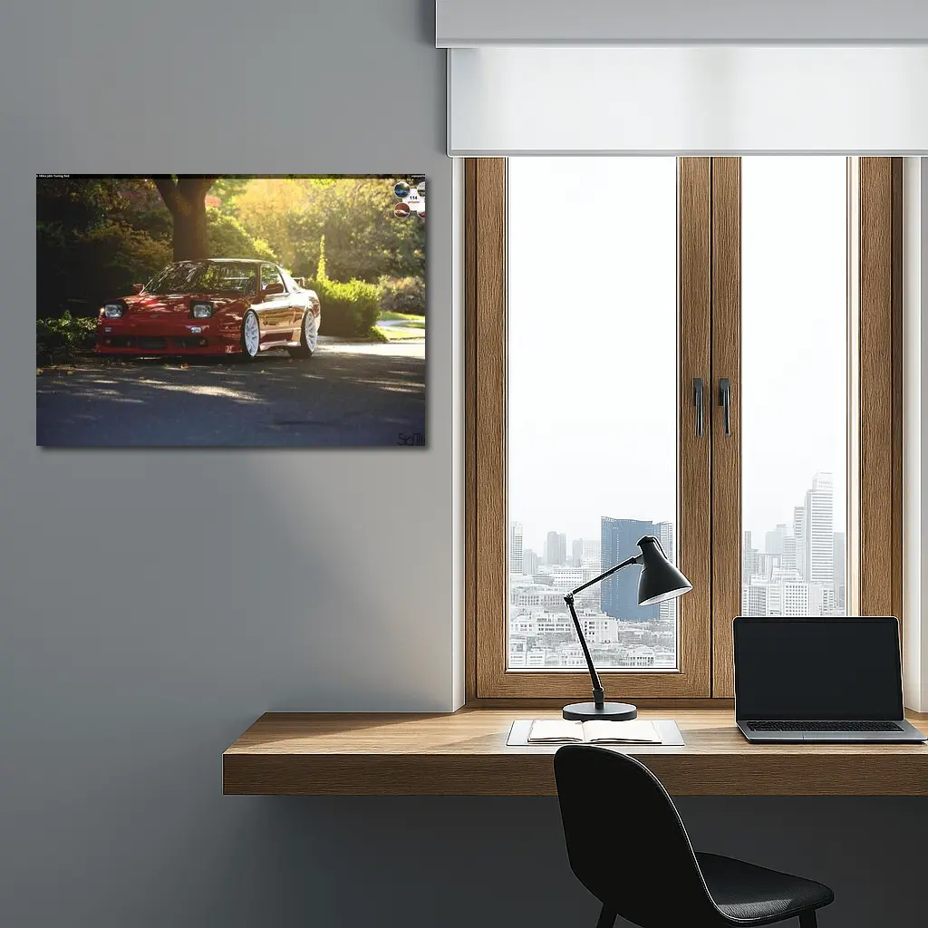 Nissan 240SX Red Stance Street Scene – Wall Art