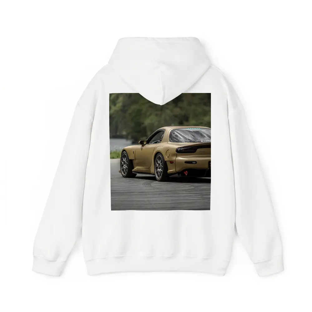 Mazda RX7 Gold Sports Car Rear View – Hoodies