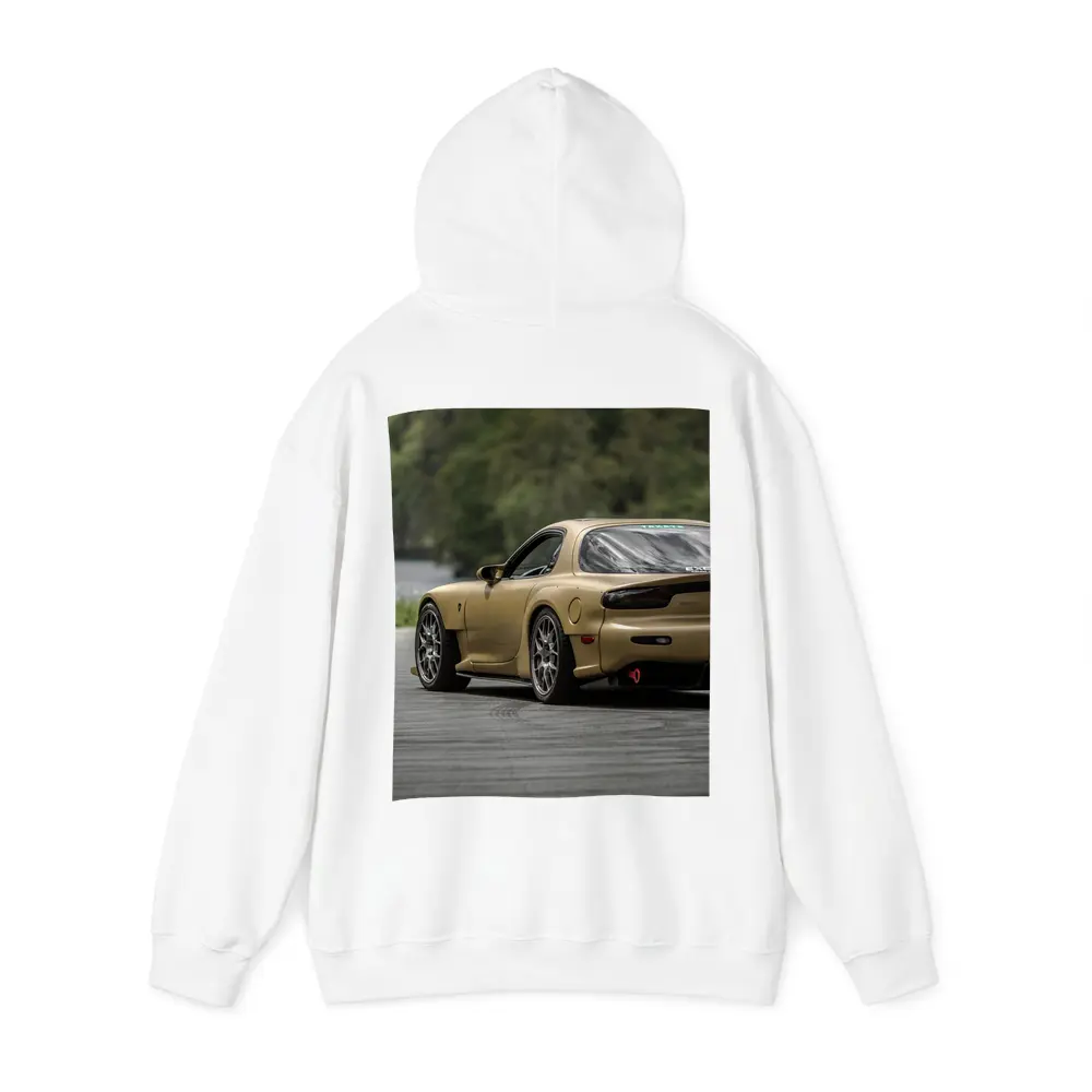 Mazda RX7 Gold Sports Car Rear View – Hoodies