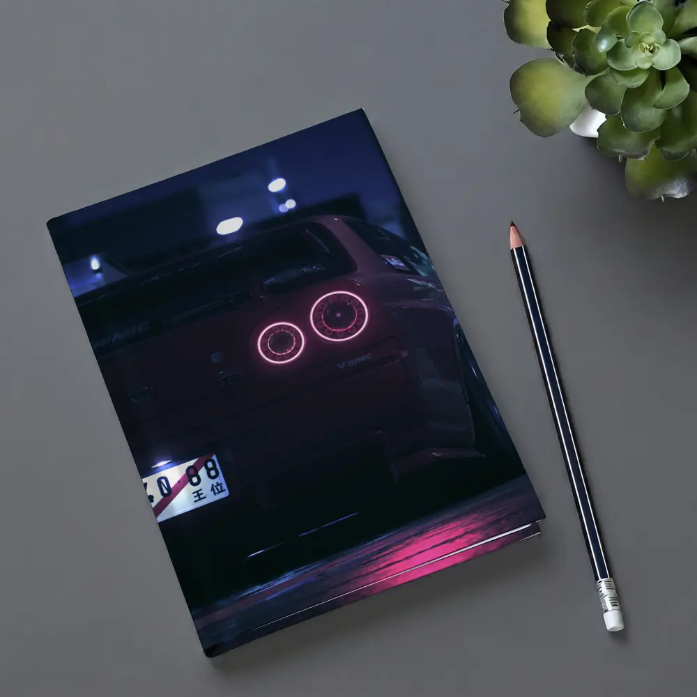 Nissan Skyline GT-R R34 Neon Night Street – Notebooks