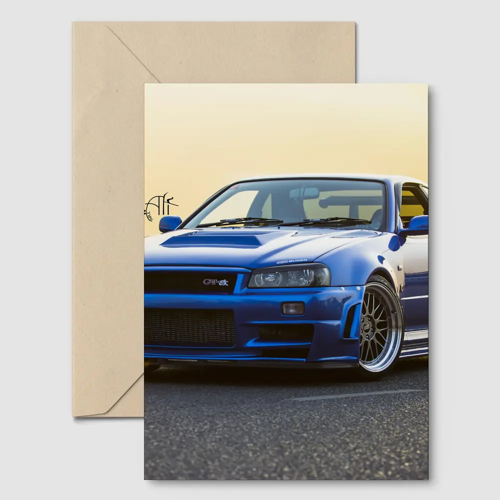 Nissan Skyline GT-R Blue Sunset Shore – Postcards
