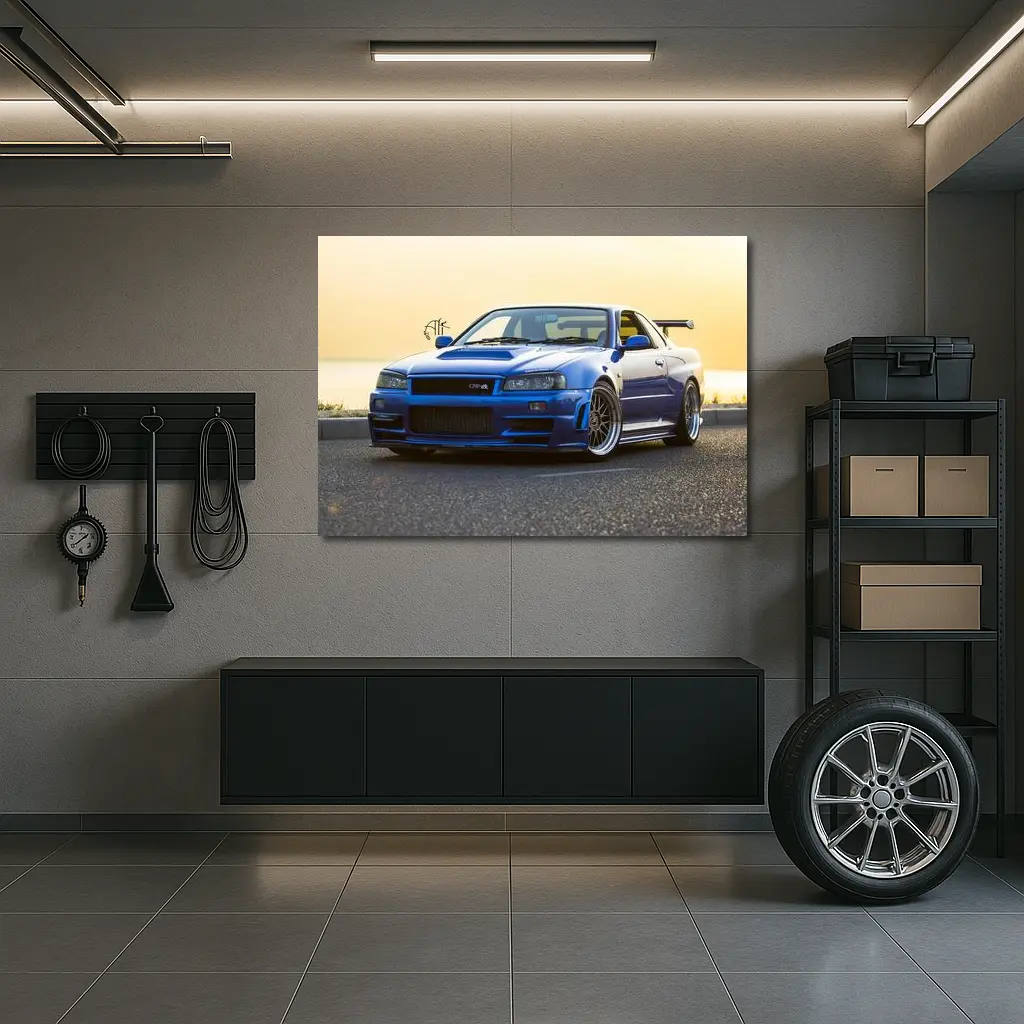 Nissan Skyline GT-R Blue Sunset Shore – Wall Art