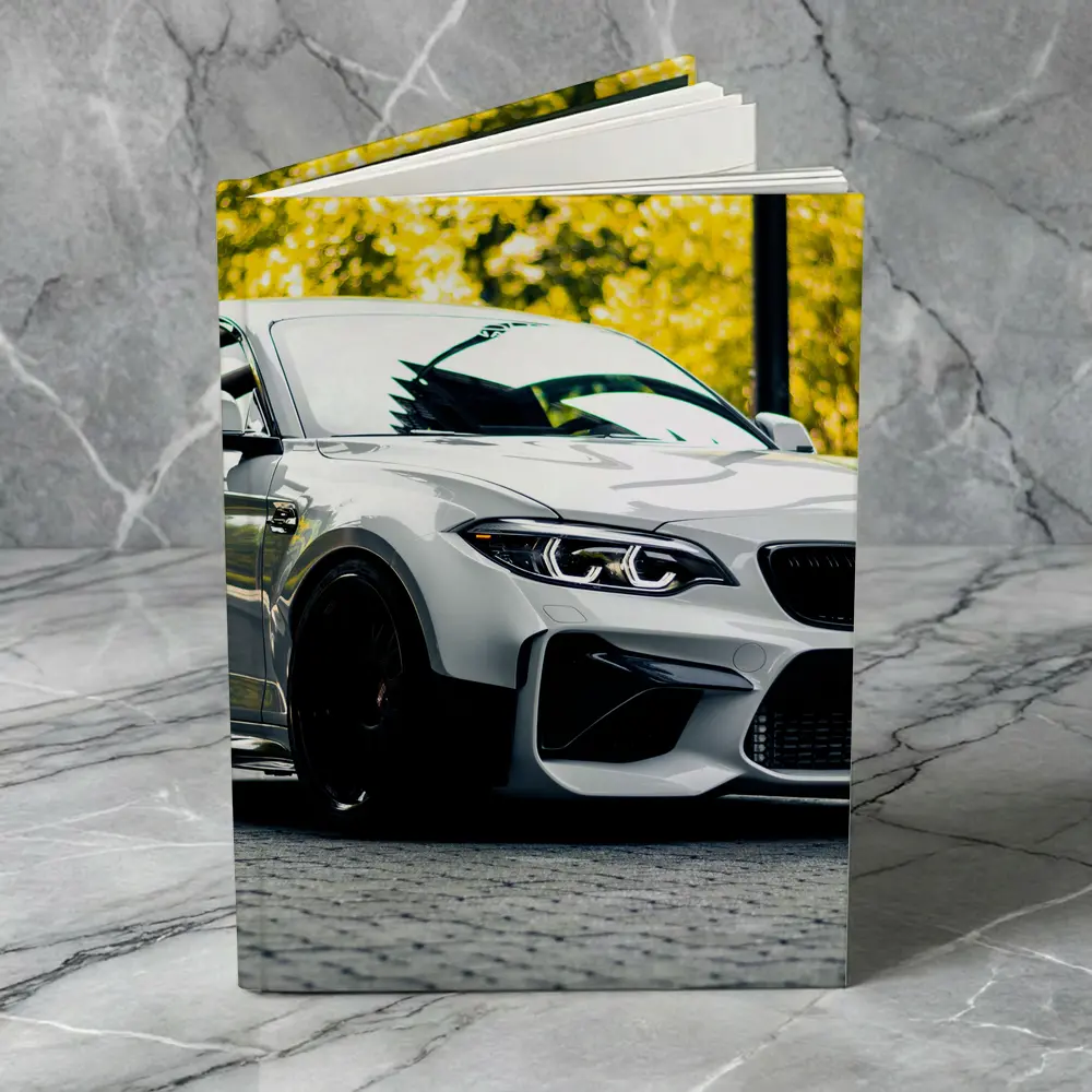 BMW M2 White Coupe Autumn Street – Notebooks