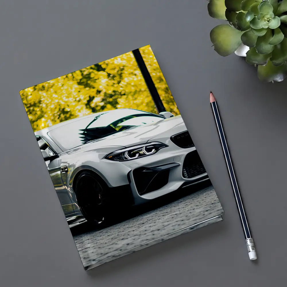 BMW M2 White Coupe Autumn Street – Notebooks