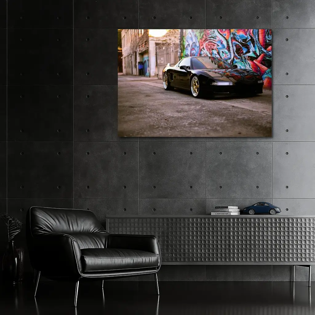 Acura NSX Black Sports Car Graffiti Alley – Wall Art