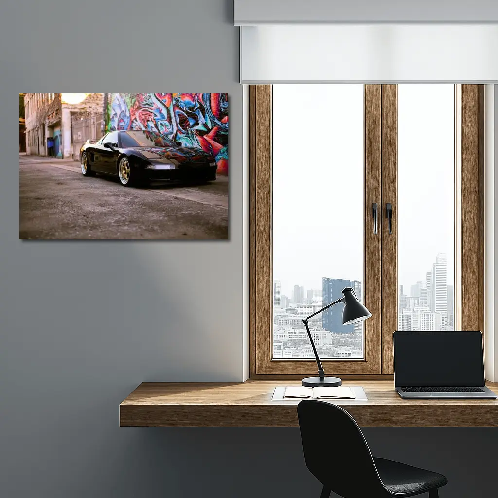 Acura NSX Black Sports Car Graffiti Alley – Wall Art
