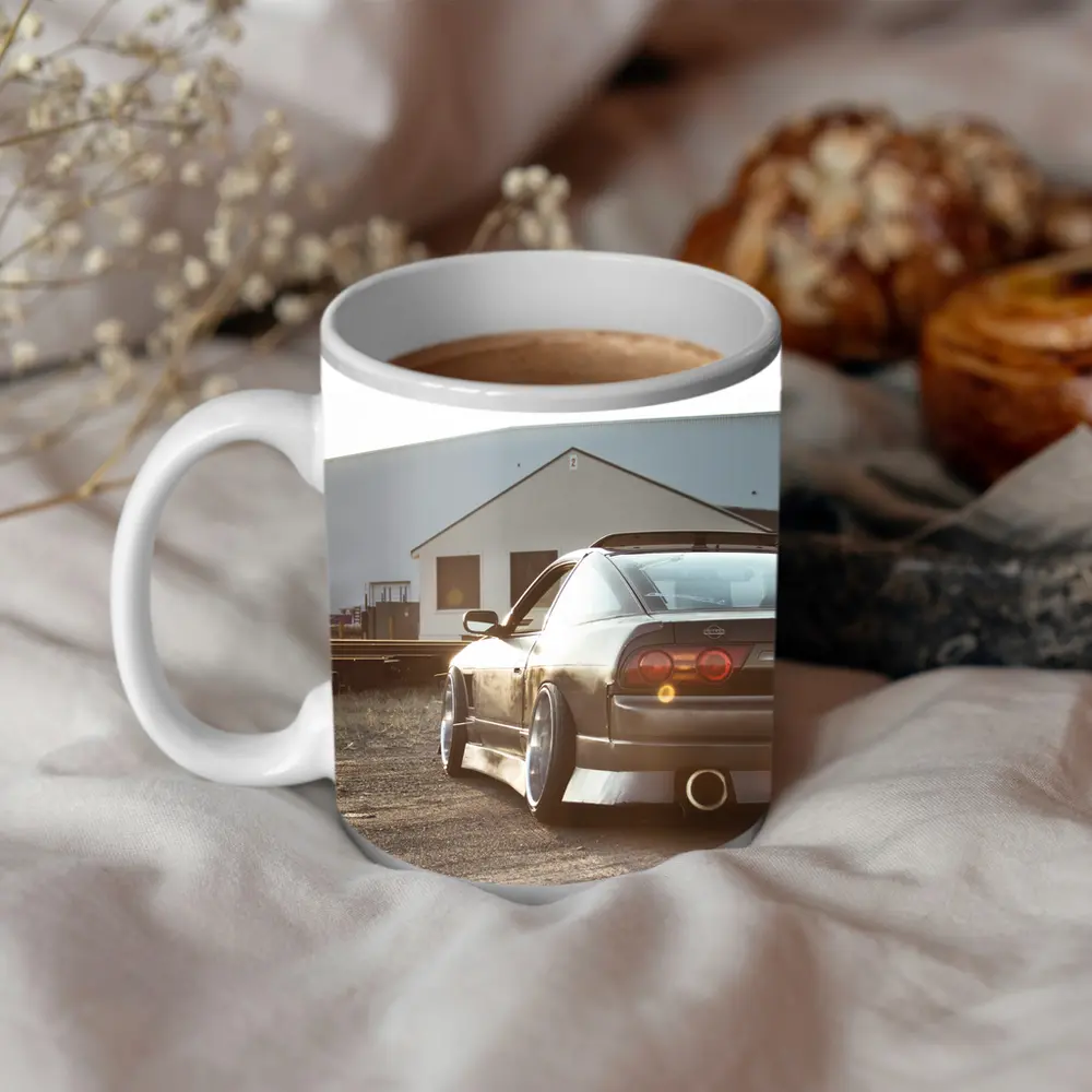 Nissan 240SX Stance Industrial Yard Sunset – Mugs