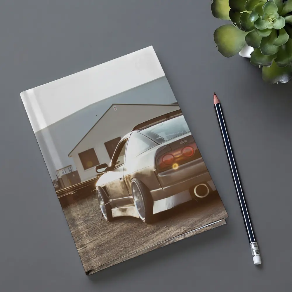 Nissan 240SX Stance Industrial Yard Sunset – Notebooks