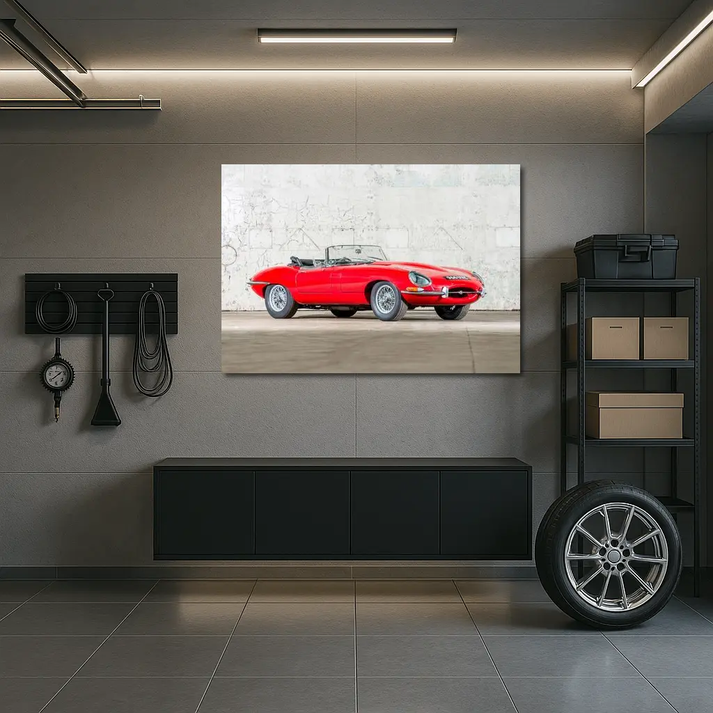 Jaguar E-Type Series I Roadster Red Classic – Wall Art