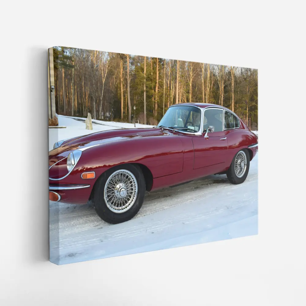 Jaguar E-Type Series II Coupe Winter Snow – Wall Art