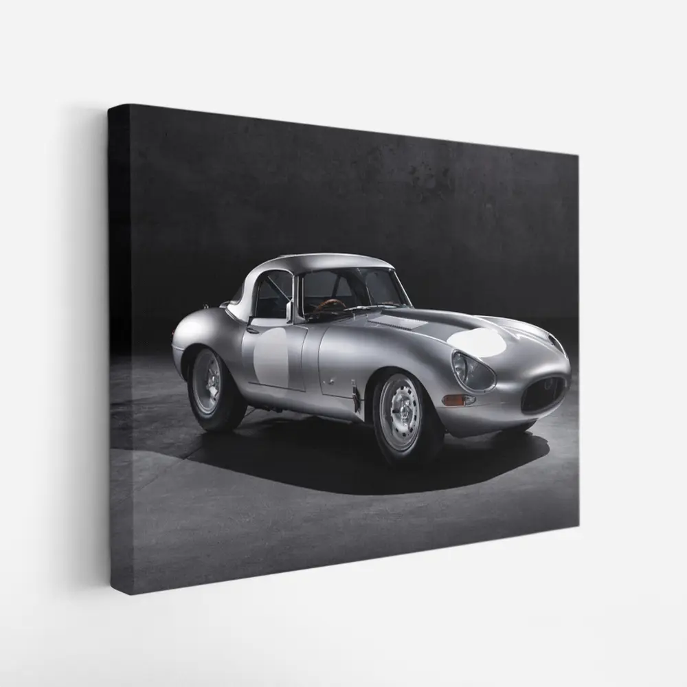 Jaguar Lightweight E-Type Silver Studio Shot – Wall Art
