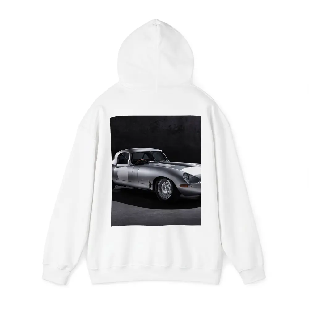 Jaguar Lightweight E-Type Silver Studio Shot – Hoodies