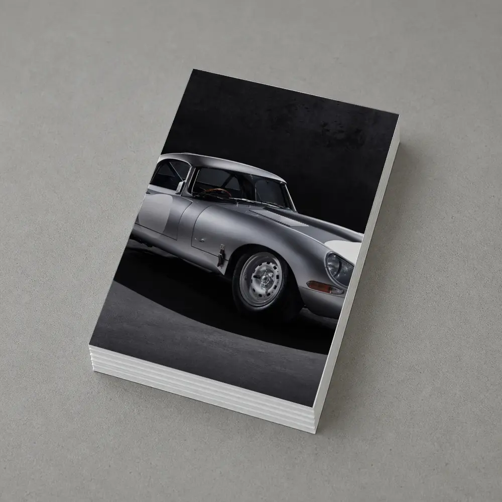 Jaguar Lightweight E-Type Silver Studio Shot – Postcards