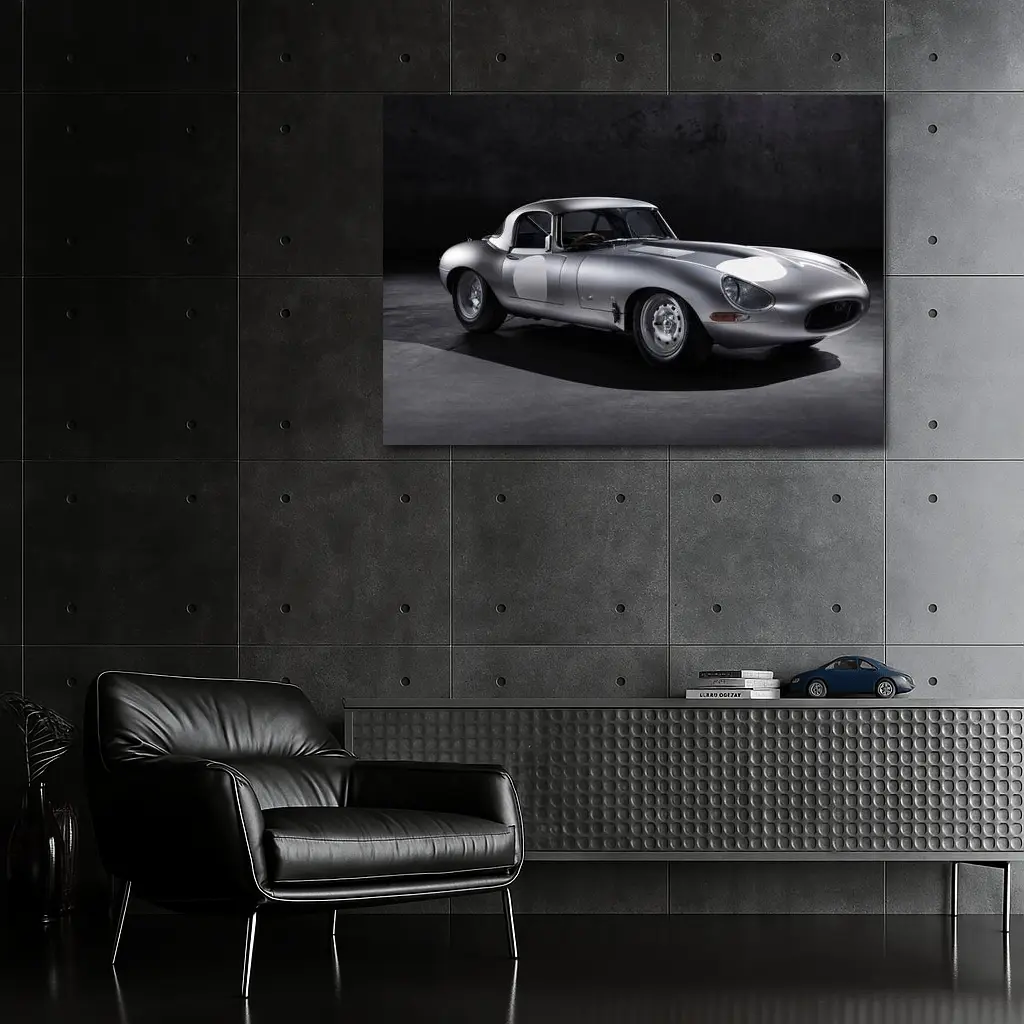 Jaguar Lightweight E-Type Silver Studio Shot – Wall Art