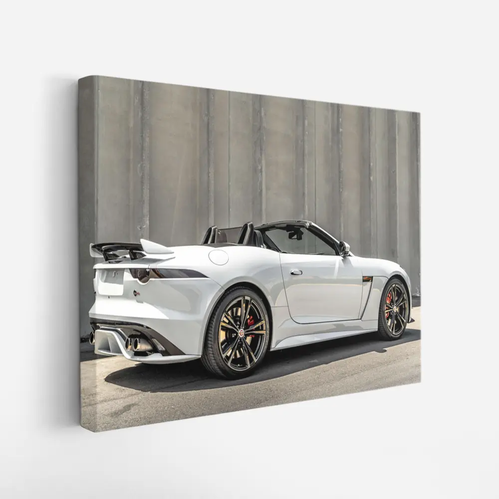 Jaguar F-Type SVR Convertible Against Concrete Wall – Wall Art
