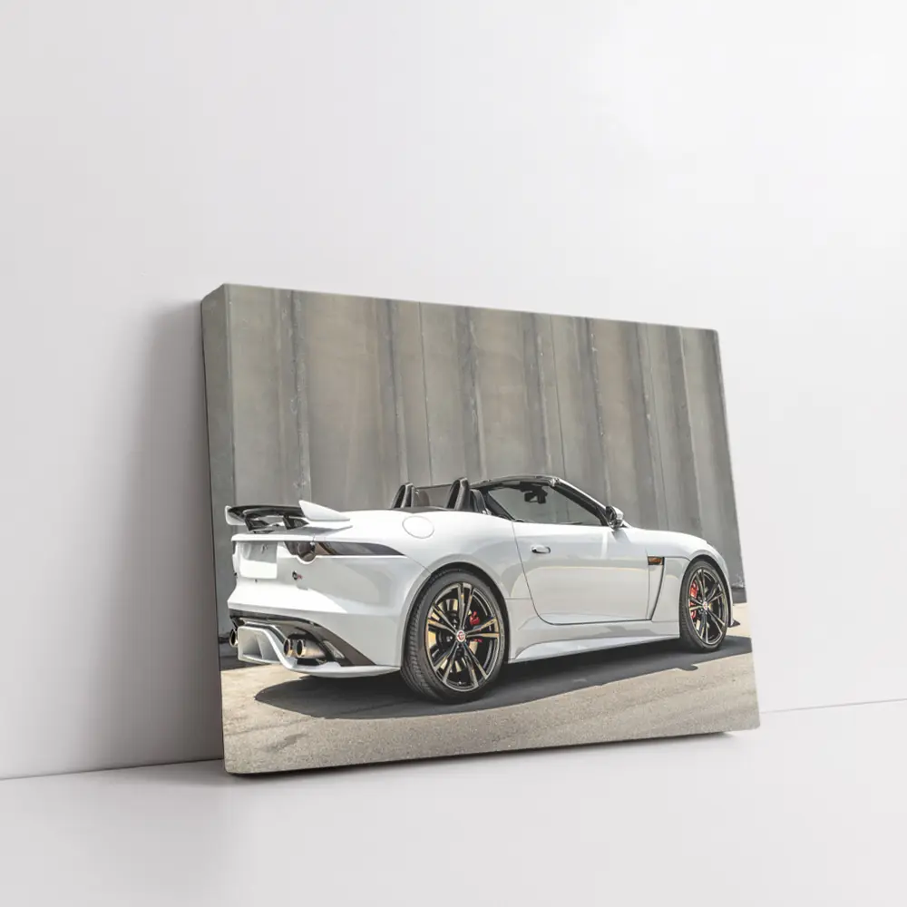 Jaguar F-Type SVR Convertible Against Concrete Wall – Wall Art