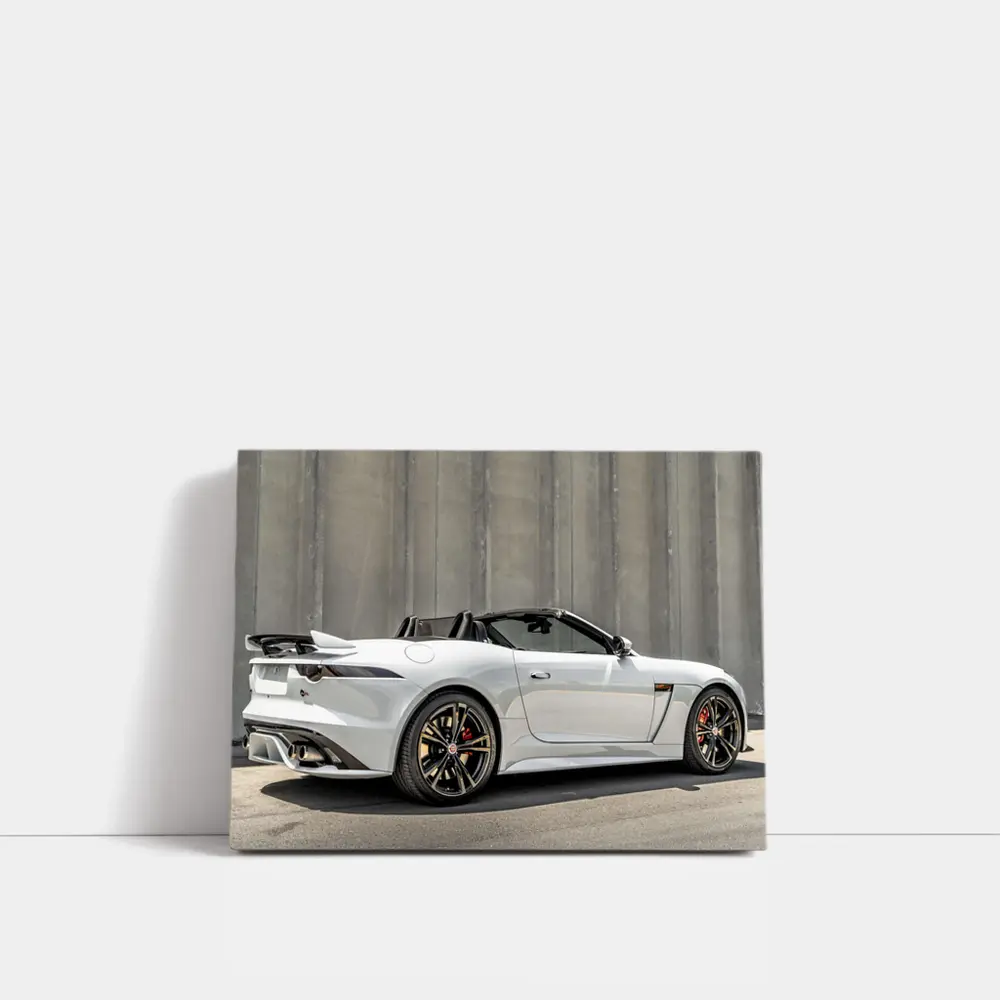 Jaguar F-Type SVR Convertible Against Concrete Wall – Wall Art