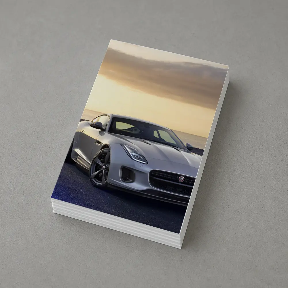 Jaguar F-Type Silver Coupe Coastal Sunset – Postcards