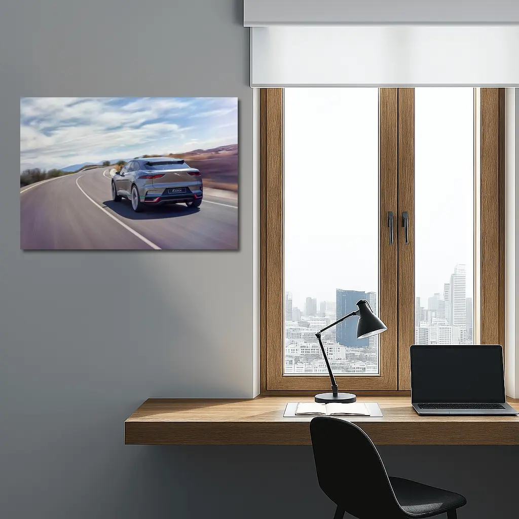 Jaguar I-Pace Electric SUV On Highway – Wall Art