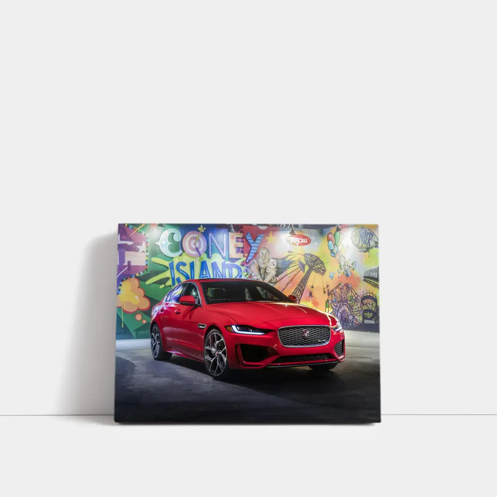 Jaguar XE Red Sedan Coney Island Mural – Wall Art