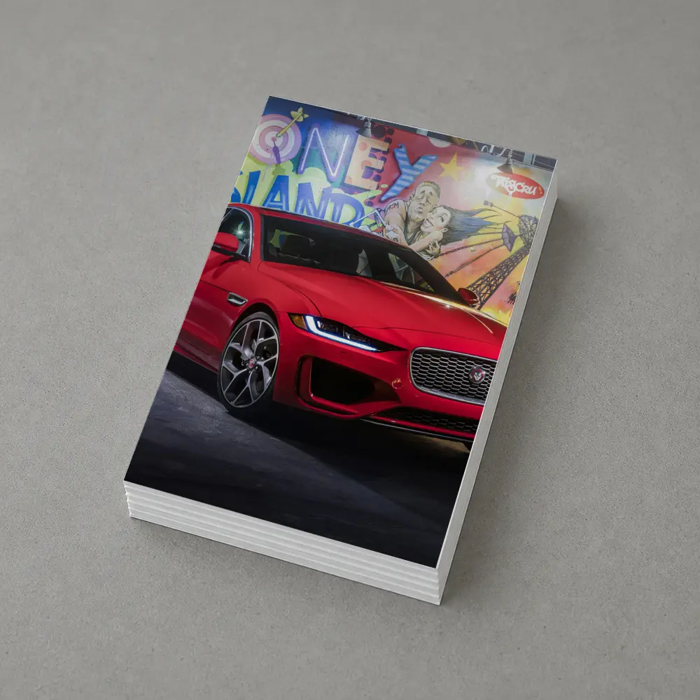Jaguar XE Red Sedan Coney Island Mural – Postcards