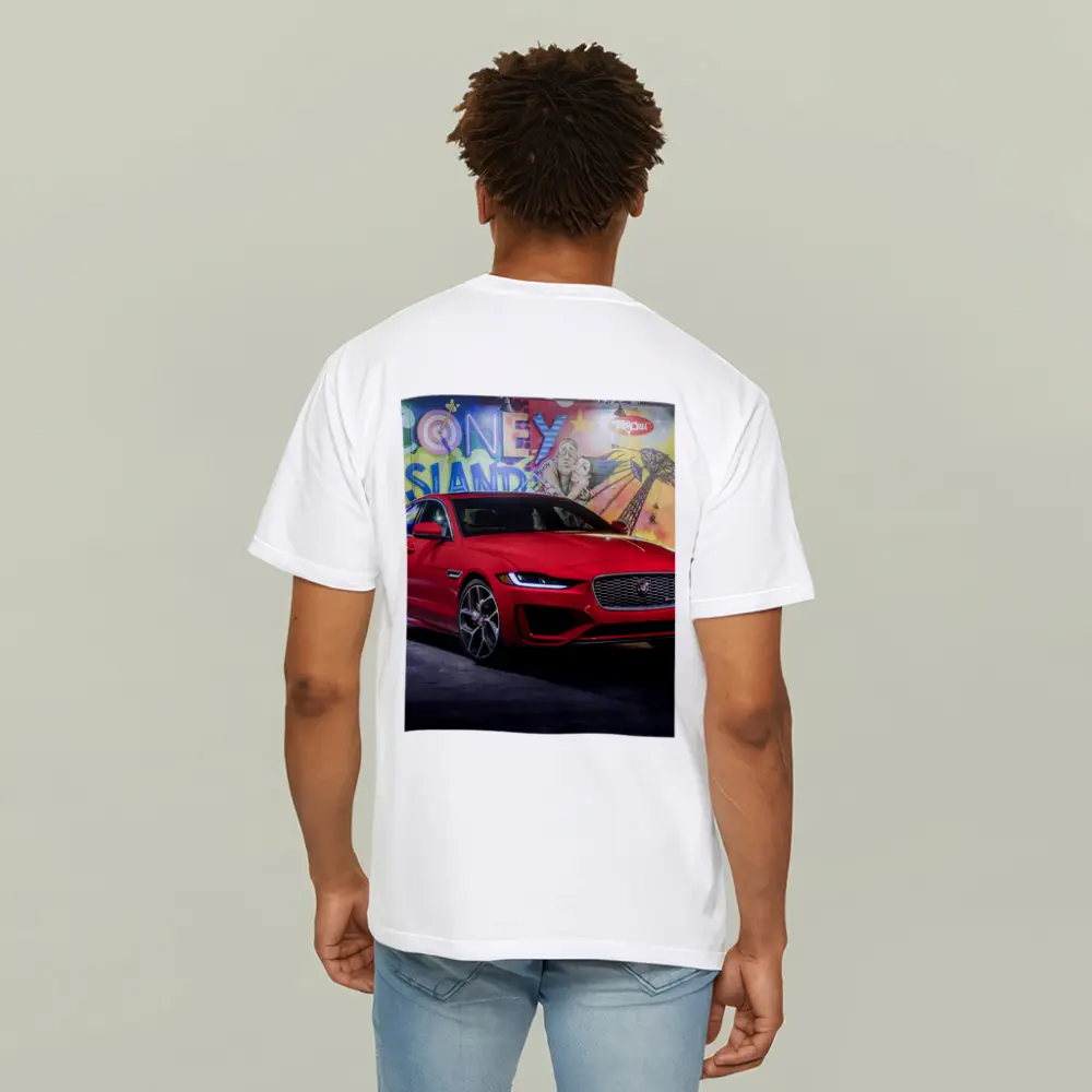 Jaguar XE Red Sedan Coney Island Mural – T-Shirts