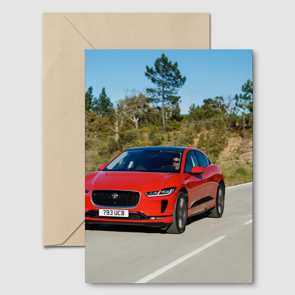 Jaguar I-Pace Red Electric SUV Road – Postcards