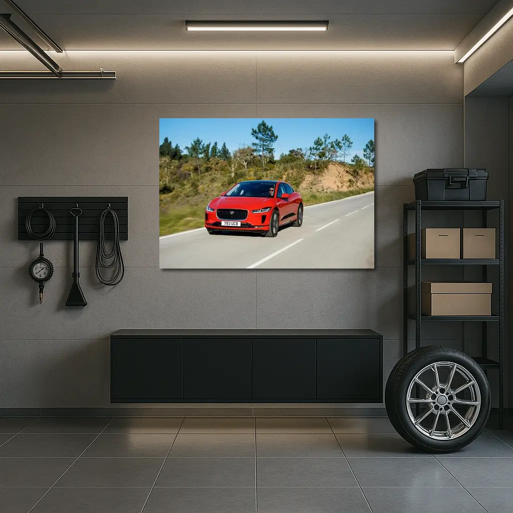 Jaguar I-Pace Red Electric SUV Road – Wall Art