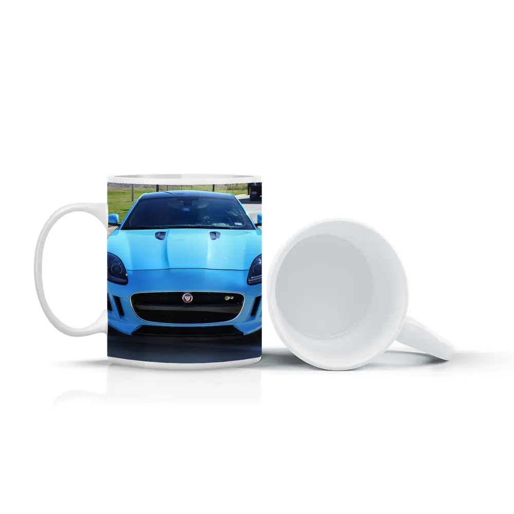 Jaguar F-Type R Baby Blue Front View – Mugs