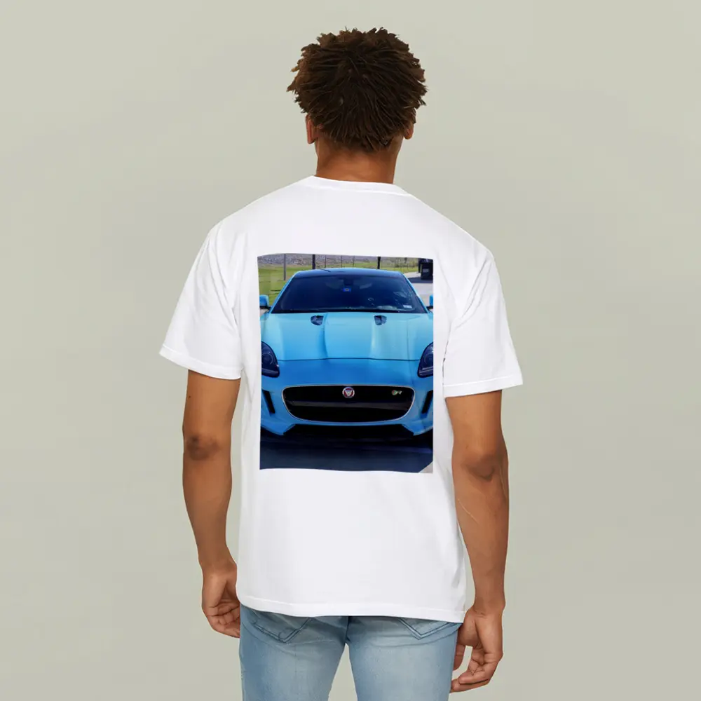 Jaguar F-Type R Baby Blue Front View – T-Shirts