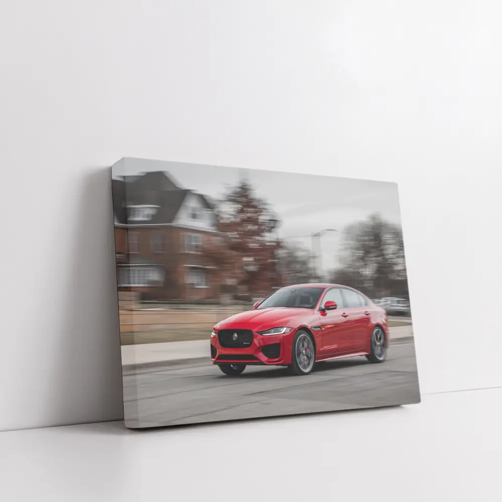 Jaguar XE Red Sedan Street Drive – Wall Art
