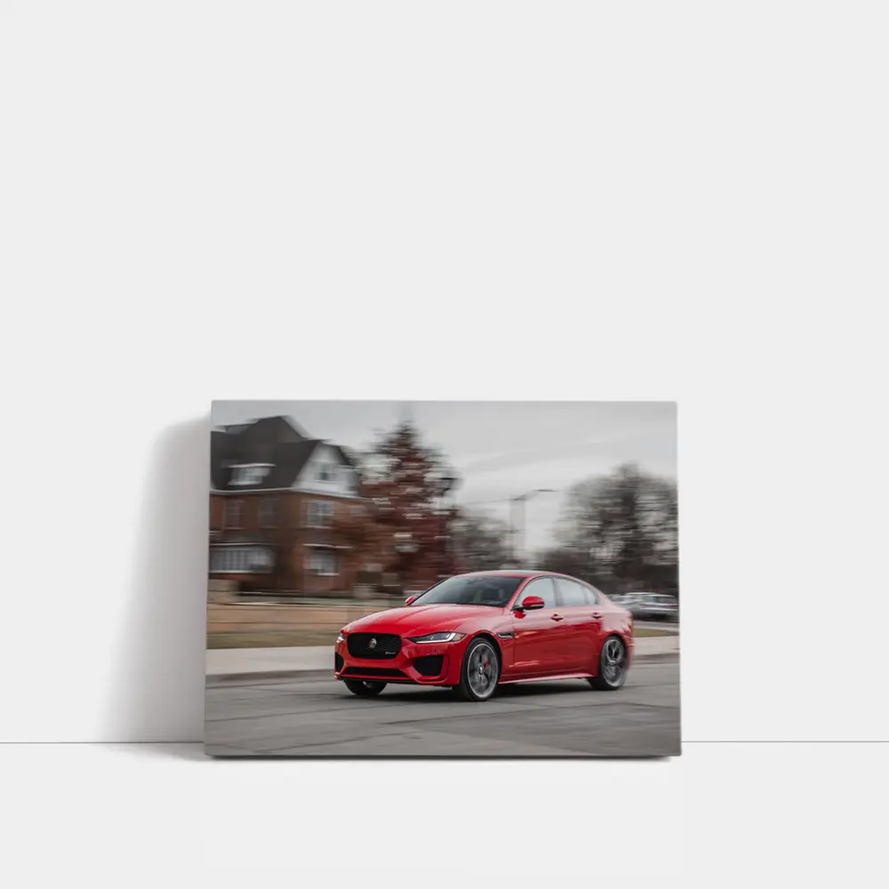 Jaguar XE Red Sedan Street Drive – Wall Art