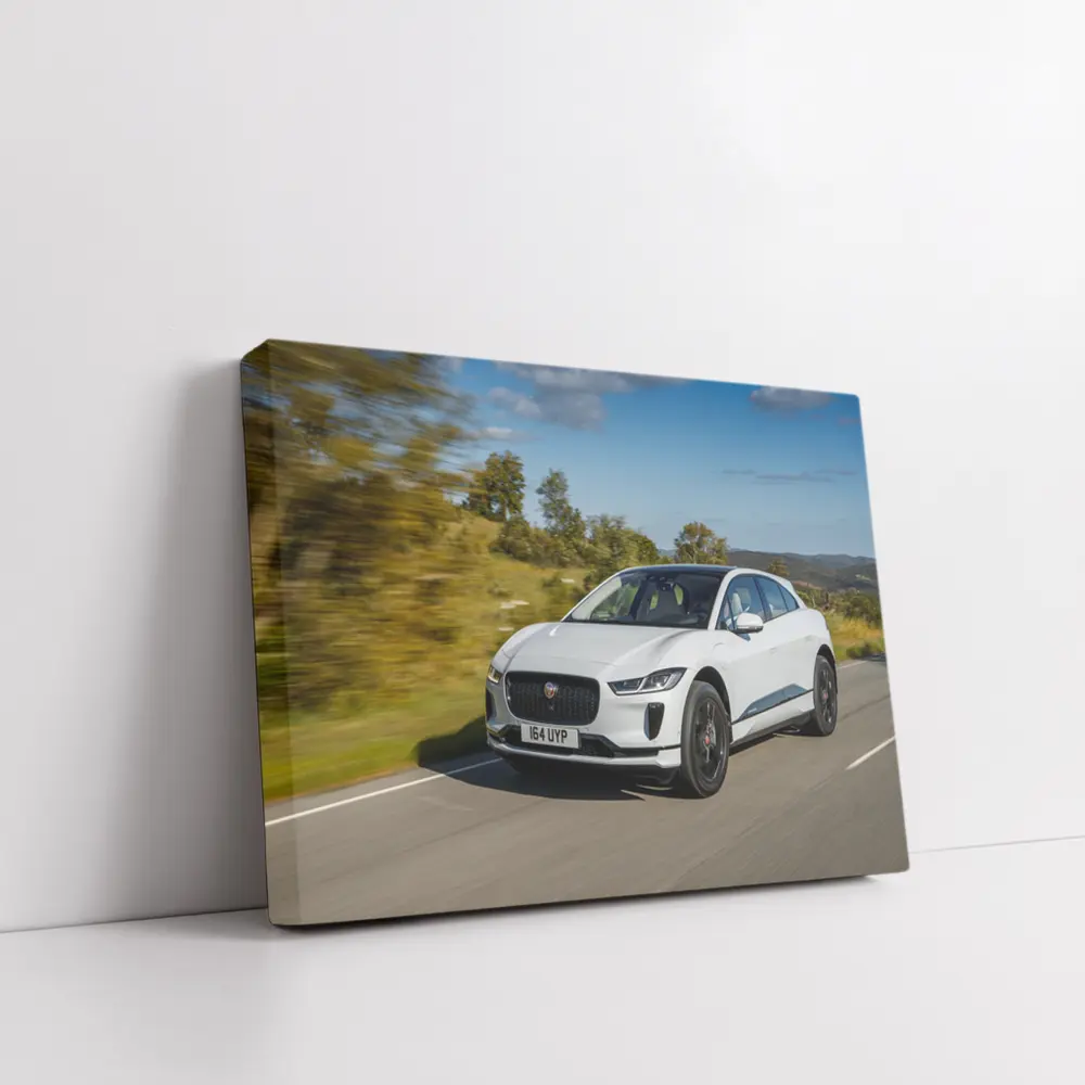 Jaguar I-Pace White Electric SUV Road – Wall Art
