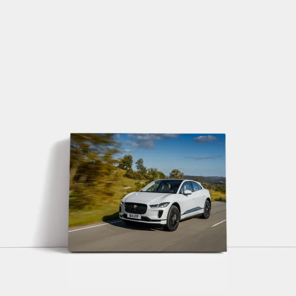 Jaguar I-Pace White Electric SUV Road – Wall Art